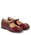Gucci Bow-detail Patent Leather Mary Jane Flats In Red