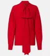 Gucci Bow-detail Silk Blouse In Red