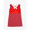 GUCCI BRIGHT CERISE/MC BOW-EMBELLISHED STRETCH-WOVEN DRESS 6-12 Y