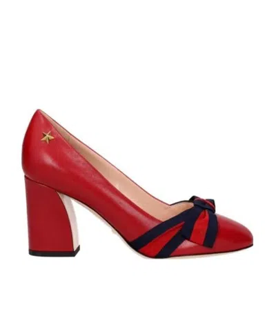 Gucci Bow Knot Detail High Heels In Red