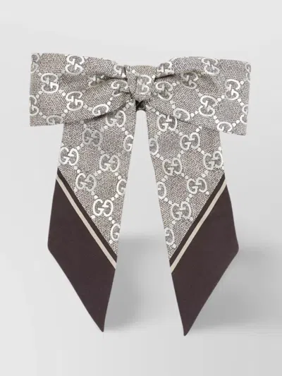 Gucci Bow Trim Elasticated Hair Accessories In Neutrals