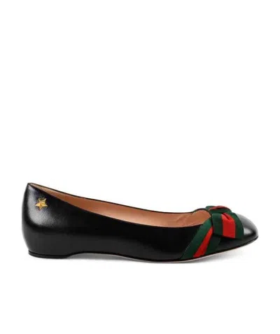 Gucci Bowknot Details Ballet Shoes In Black