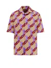 Gucci Multicolor Bowling Shirt With Cuban Collar And All-over Print In Cotton Man