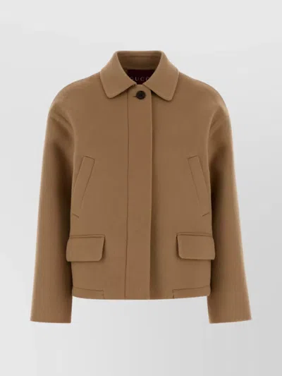 GUCCI BOXY SILHOUETTE WOOL BLEND JACKET
