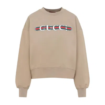 Gucci Printed Cotton Jersey Sweatshirt In Neutral