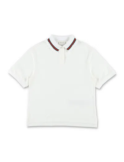 Gucci Boy's Cotton-blend Polo Shirt In Multi