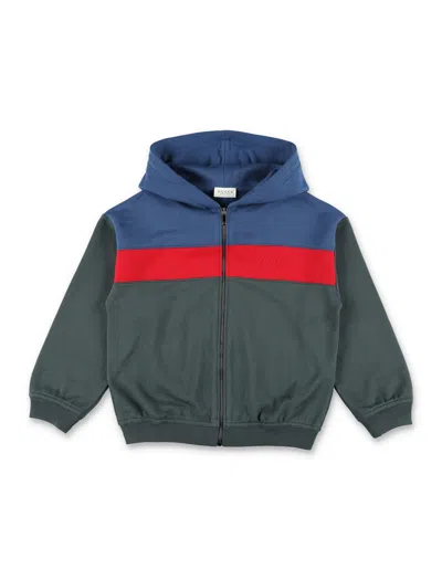 Gucci Boy's Zip-up Hooded Sweatshirt In Blu