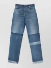 Gucci Blue Five Pocket Jeans With Lightened Effect And Logo Patch On The Back In Denim Woman