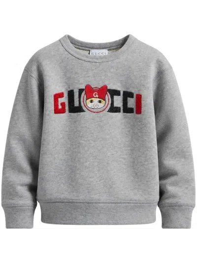 Gucci Boys 100% Cotton Sweater In Brown