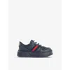 GUCCI KIDS' LOGO-PRINT LEATHER LOW-TOP TRAINERS
