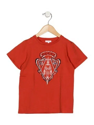 Pre-owned Gucci Kids' Boys Branded Pattern Printed Shirt In Red