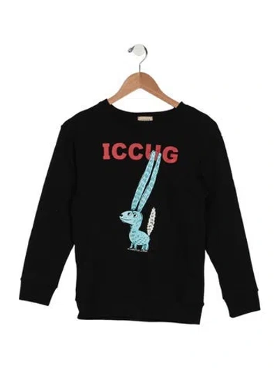 Pre-owned Gucci Kids' Boys Branded Pattern Printed Sweatshirt In Black
