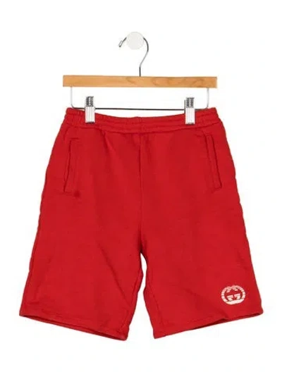Pre-owned Gucci Kids' Boys Branded Slit Pocket Shorts In Red