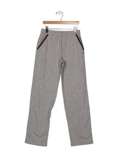 Pre-owned Gucci Kids' Boys Branded Web Accented Sweatpants W/tags In Grey