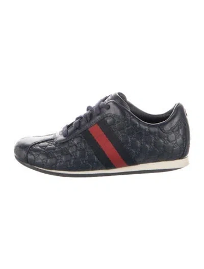 Pre-owned Gucci Kids' Boys' Gg Embossed Low Top Sneakers In Blue