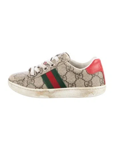 Pre-owned Gucci Babies' Boys' Gg Supreme Low Top Sneakers In Neutral