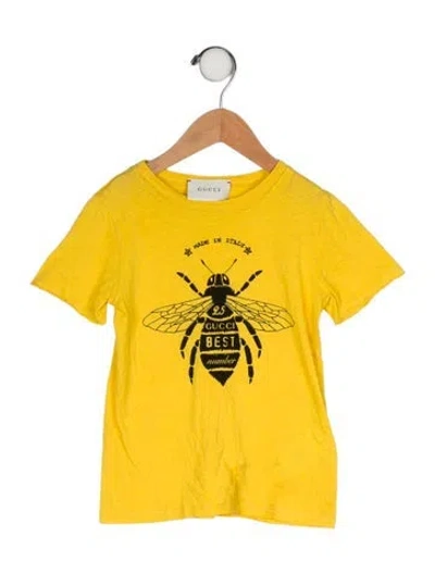 Pre-owned Gucci Babies' Boys' Graphic Short Sleeve T-shirt In Yellow