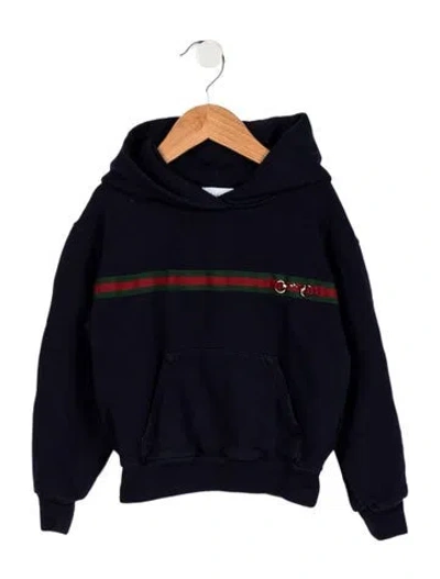 Pre-owned Gucci Babies' Boys Hooded Sweatshirt In Blue