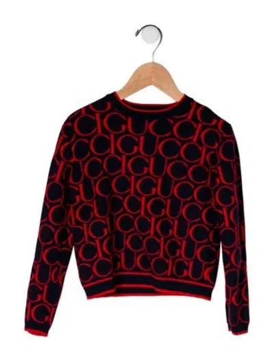 Pre-owned Gucci Kids' Boys Jacquard Sweater In Blue/red