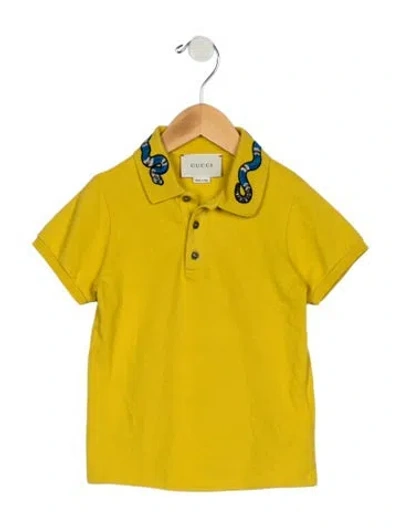 Pre-owned Gucci Kids' Boys' Kingsnake Polo In Yellow