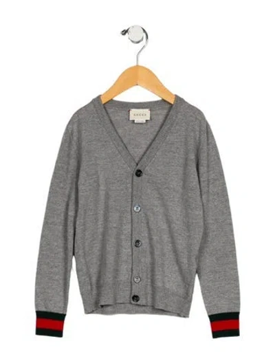 Pre-owned Gucci Babies' Boys' Knitted Cardigan In Gray