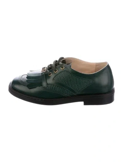 Pre-owned Gucci Babies' Boys Leather Oxford In Green