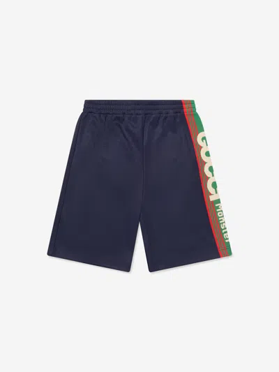 Gucci Kids' Boys Logo Bermuda Shorts In Blue
