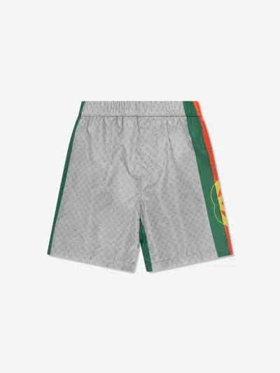 Gucci Babies' Boys Logo Swim Shorts In Grey