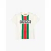 Gucci Printed Cotton T-shirt In New White/mc