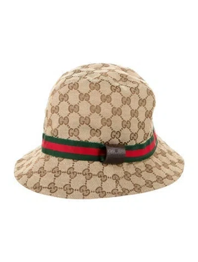 Pre-owned Gucci Babies' Boys' Original Gg Fedora In Neutral