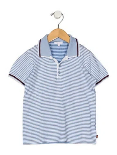 Pre-owned Gucci Kids' Boys Pattern Printed Polo Shirt In White