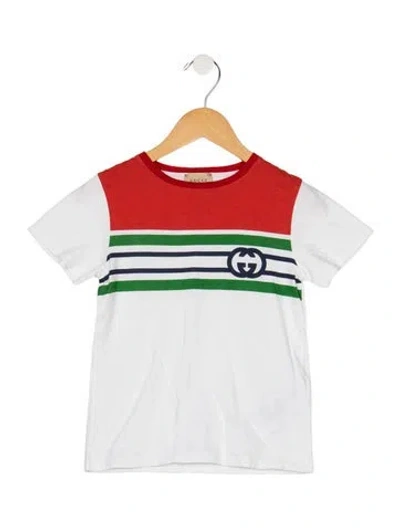 Pre-owned Gucci Babies' Boys' Patterned Short Sleeve T Shirt In White