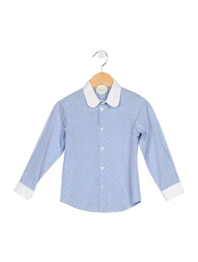 Pre-owned Gucci Babies' Boys' Polka Dot Dress Shirt In Blue