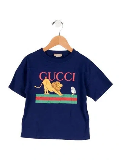Pre-owned Gucci Babies' Boys Short Sleeve Graphic Shirt. In Blue