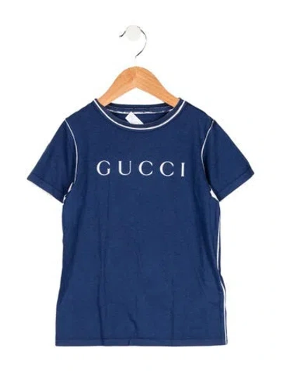 Pre-owned Gucci Kids' Boys Short Sleeve Shirt In Blue