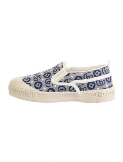 Pre-owned Gucci Kids' Boys Slip-on Sneakers In Blue