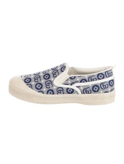 Pre-owned Gucci Kids' Boys Slip-on Sneakers In Blue