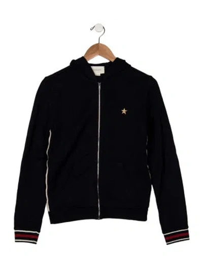 Pre-owned Gucci Kids' Boys Sylvie Web Accent Zip Closure Jacket In Blue
