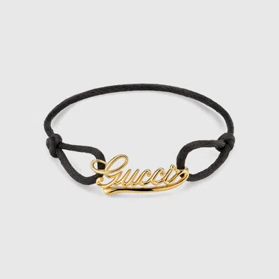 Gucci Bracelet Cordon À Inscription In Gold