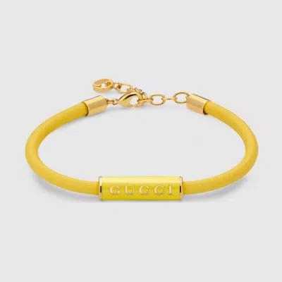 Gucci Bracelet With Enamel  Leather In Yellow