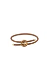 Gucci Bracelet With Enamel Round Interlocking G In Brown