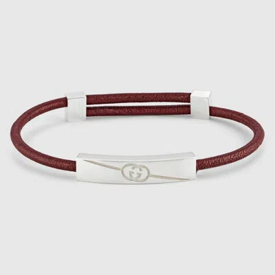 Gucci Bracelet With Engraved Tag In Brown