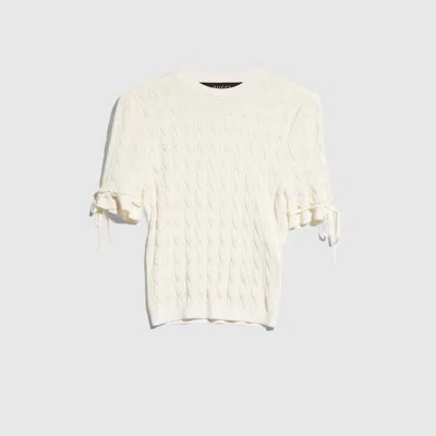 Gucci Braided Cotton Blend Top In Neutral
