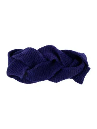 Pre-owned Gucci Braided Knit Headband In Blue