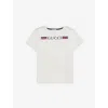 Gucci Brand-embroidery Round-neck Cotton-jersey T-shirt 4-12 In New White/mix