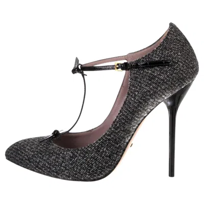 Pre-owned Gucci Brand New  Pre Fall 2013 Wool Kitten Heels Size 38 In Black