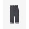 Gucci Dark Blue/mix Branded Contrast-stitch Denim Jeans 4-12 In Black