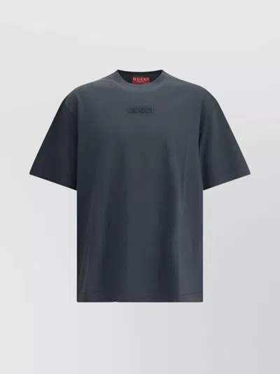 Gucci Branded Crew Neck T-shirt In Blue
