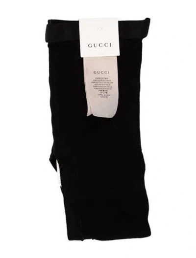 Pre-owned Gucci Branded Knit Pattern Tights W/tags In Black