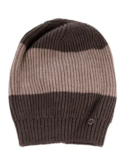 Pre-owned Gucci Branded Pattern Printed Beanie W/tags In Brown